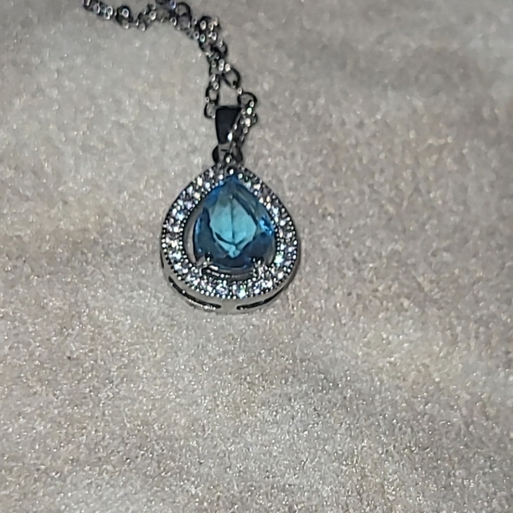 Aqua blue gemstone necklace